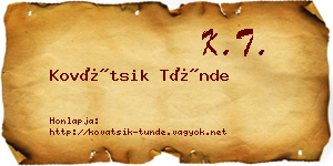 Kovátsik Tünde névjegykártya