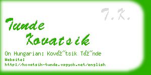 tunde kovatsik business card